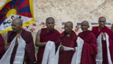 His Holiness the Dalai Lama Drives from Leh to Likir