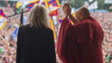 His Holiness the Dalai Lama at the Glastonbury Festival