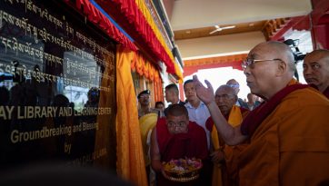 Breaking the Ground for Thiksey Library & Learning Centre and Lunch by the Indus