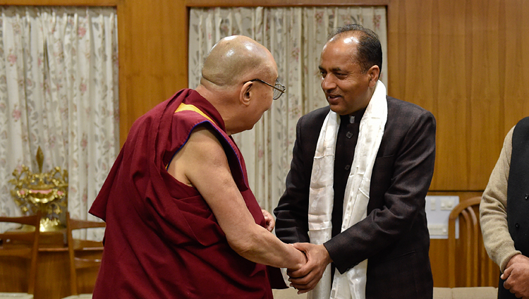 Speaking with the Chief Minister of Himachal… | The 14th Dalai Lama